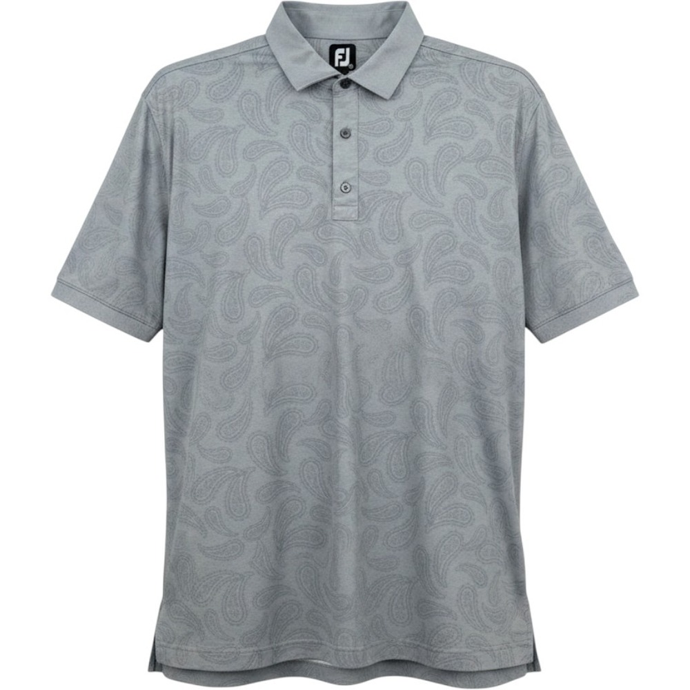 FootJoy Golf Polo Mens XL Grey Paisley Short Sleeve Performance Shirt